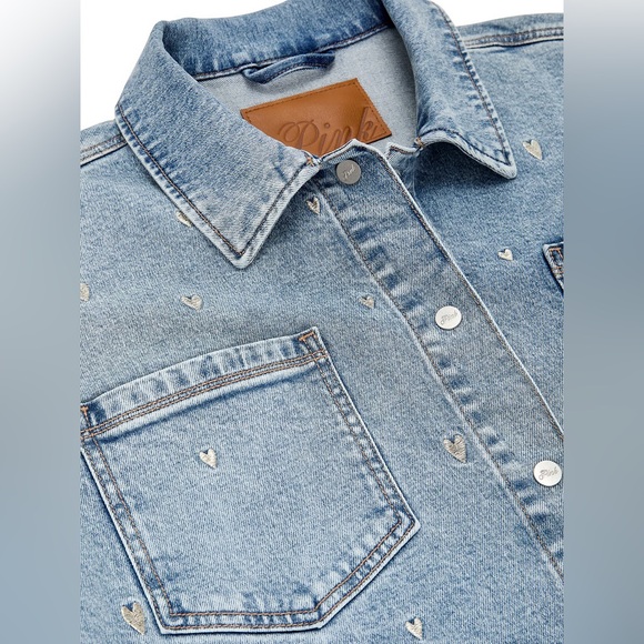 NWT VICTORIAS SECRET DENIM BY PINK SHACKET size XXL - Picture 3 of 9